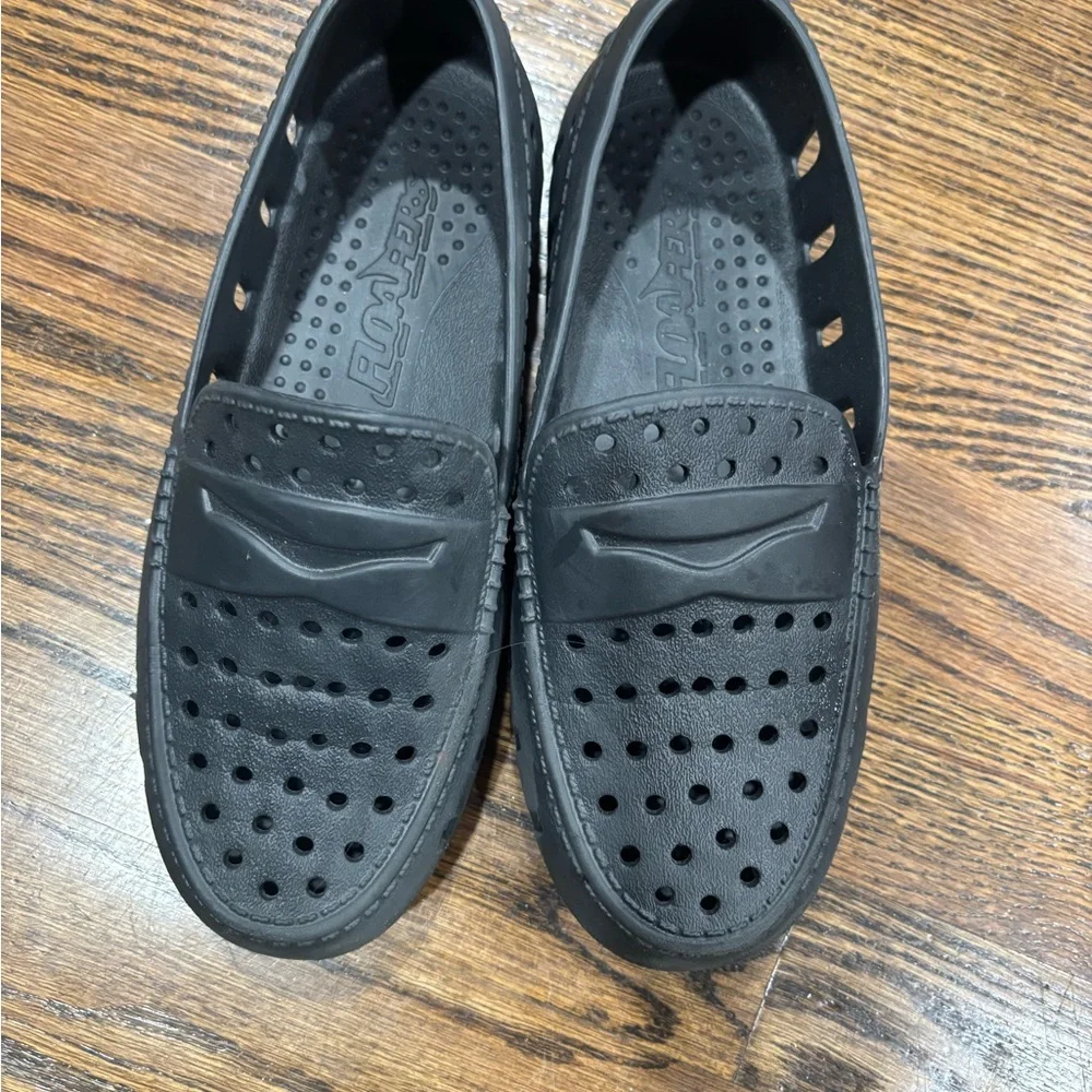 Kids Waterproof Black Slip-On Water Shoes